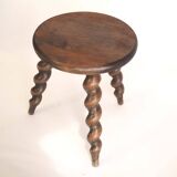 Spiral leg tripod stool