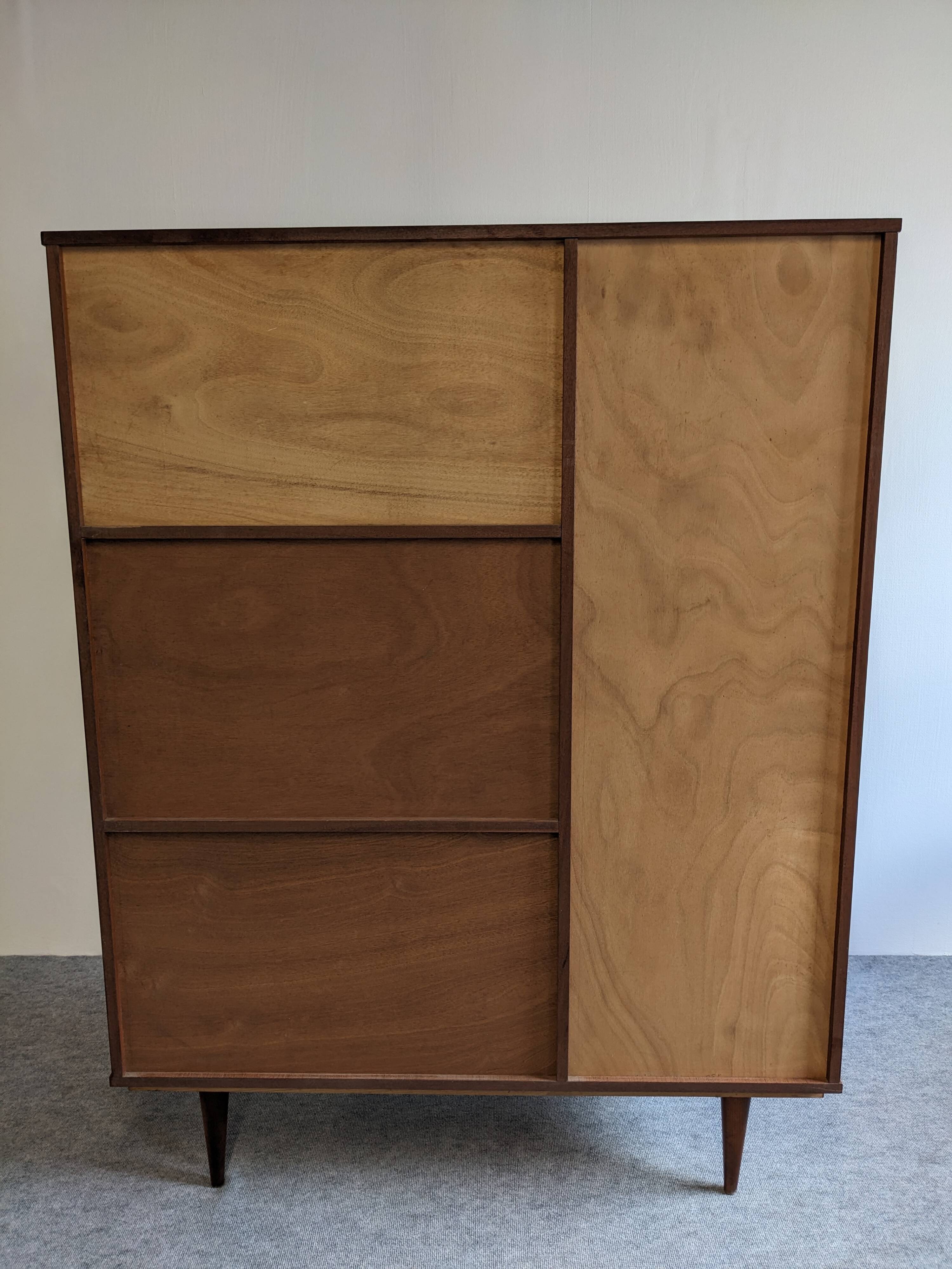 Armoire vitrine et secrétaire en palissandre années 50/60