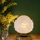 Vintage glass globe table lamp in pink from Clichy.