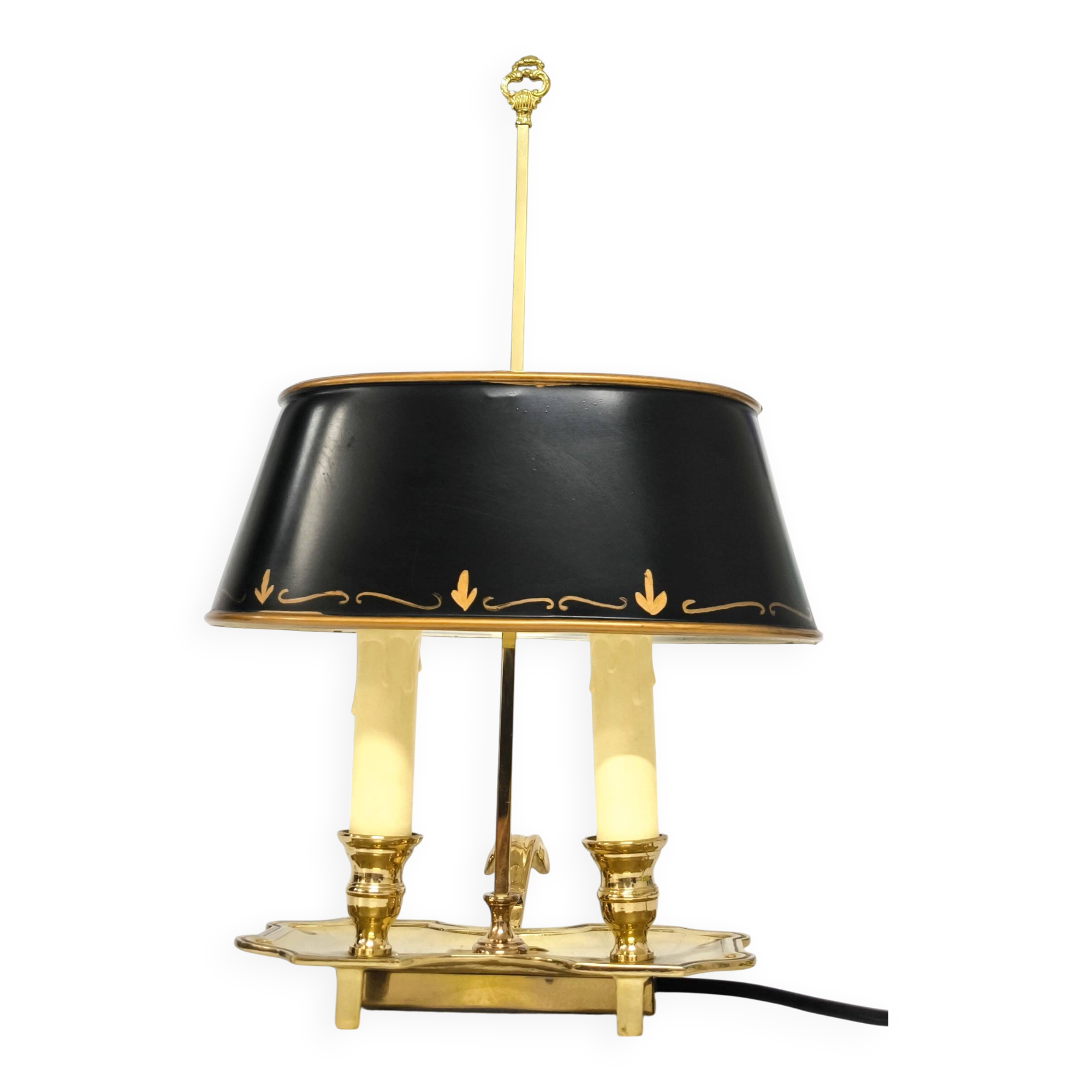 French hot water bottle lamp green and golden age 40