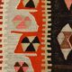 Tapis Kilim géométrique multicolore 4x8, décor antique 129x255