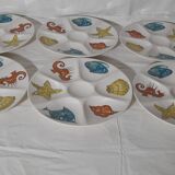 6 Villeroy & Boch diam tiled oyster plates 25,5