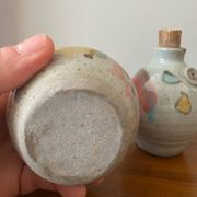 Ensemble poivrier et salière en  ceramique