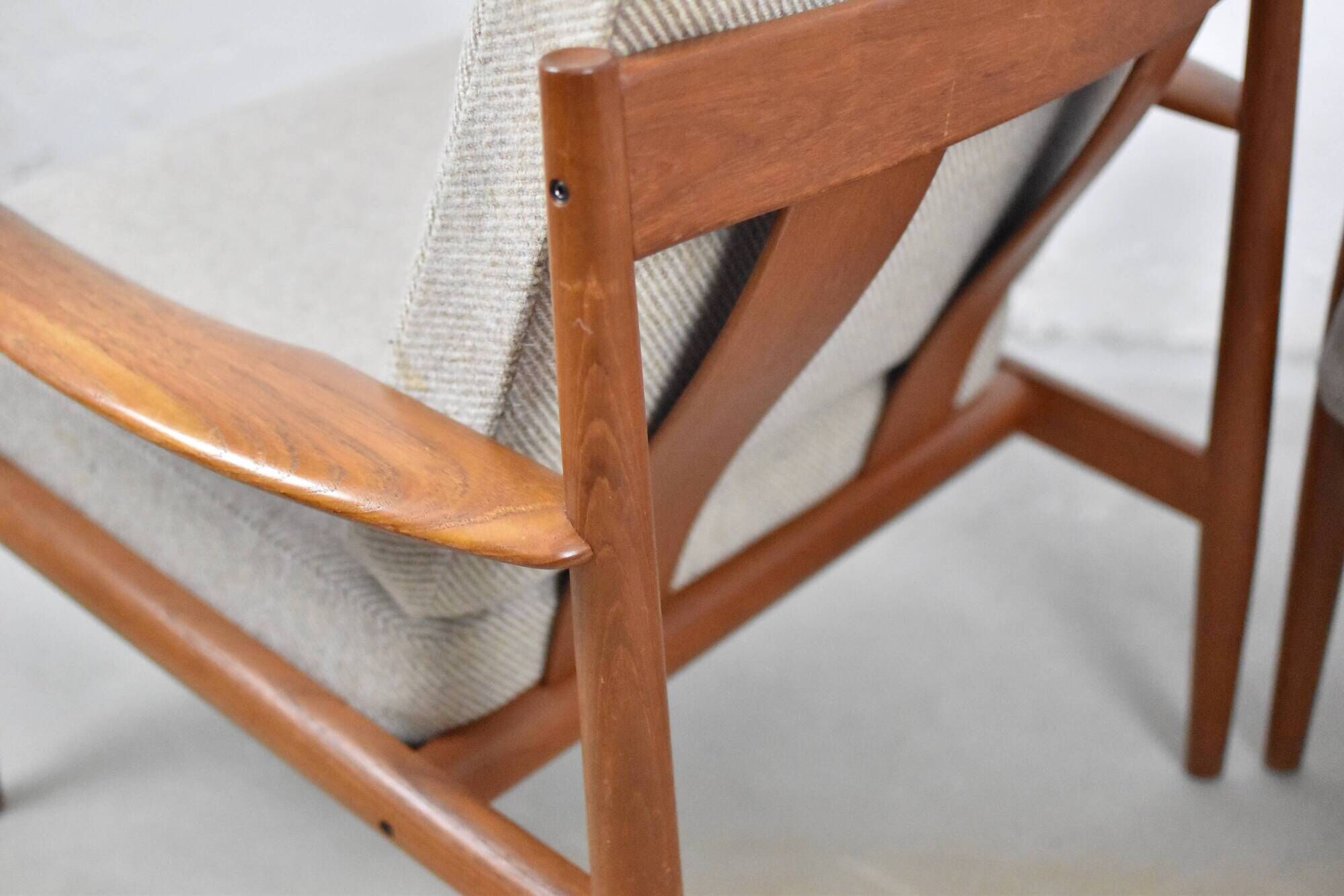 Model 118 armchairs by Grete Jalk for France & Søn, Denmark 1960’s.