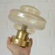 Set Of 2 Vintage Amber Glass Sconces MCM Brass Flush Mount Lights