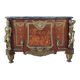 Louis XVI style commode in beech, bronze and marble.