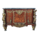 Louis XVI style commode in beech, bronze and marble.