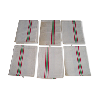 Set of 6 old new cloths in Métis, JH monogram