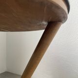 Art deco mirror pedestal table in walnut 1930