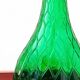 Italian carafe Empoli in iridescent green with diamond pattern.