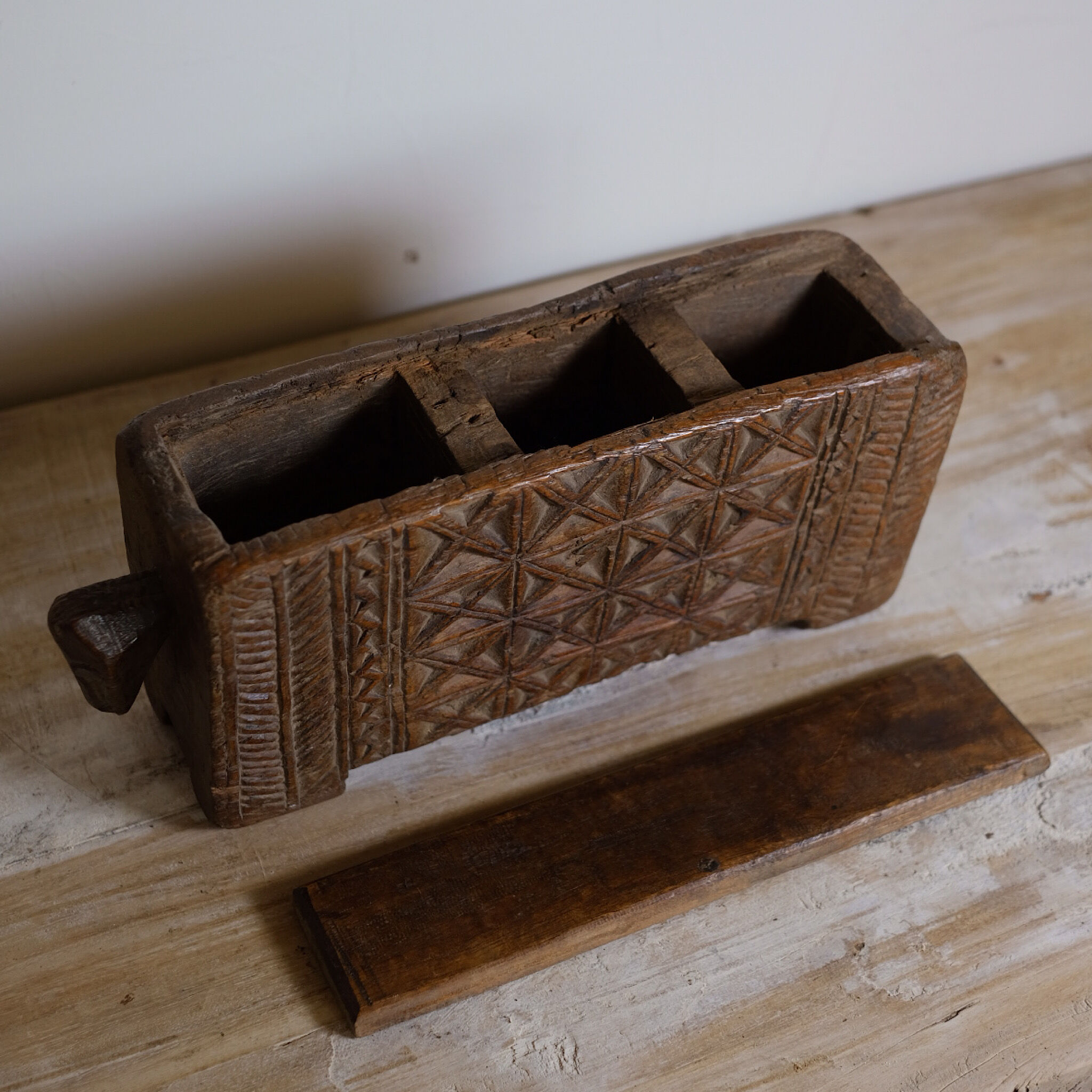 Old wooden spice box