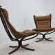 Sigurd Ressell Pair of Falcon Chairs Leather by Vatne Møbler Norway