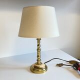 Solid brass lamp and fabric, 60s