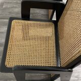 High-Backed Chairs in Lacquered Vienna Straw, 1970s, Set of 2