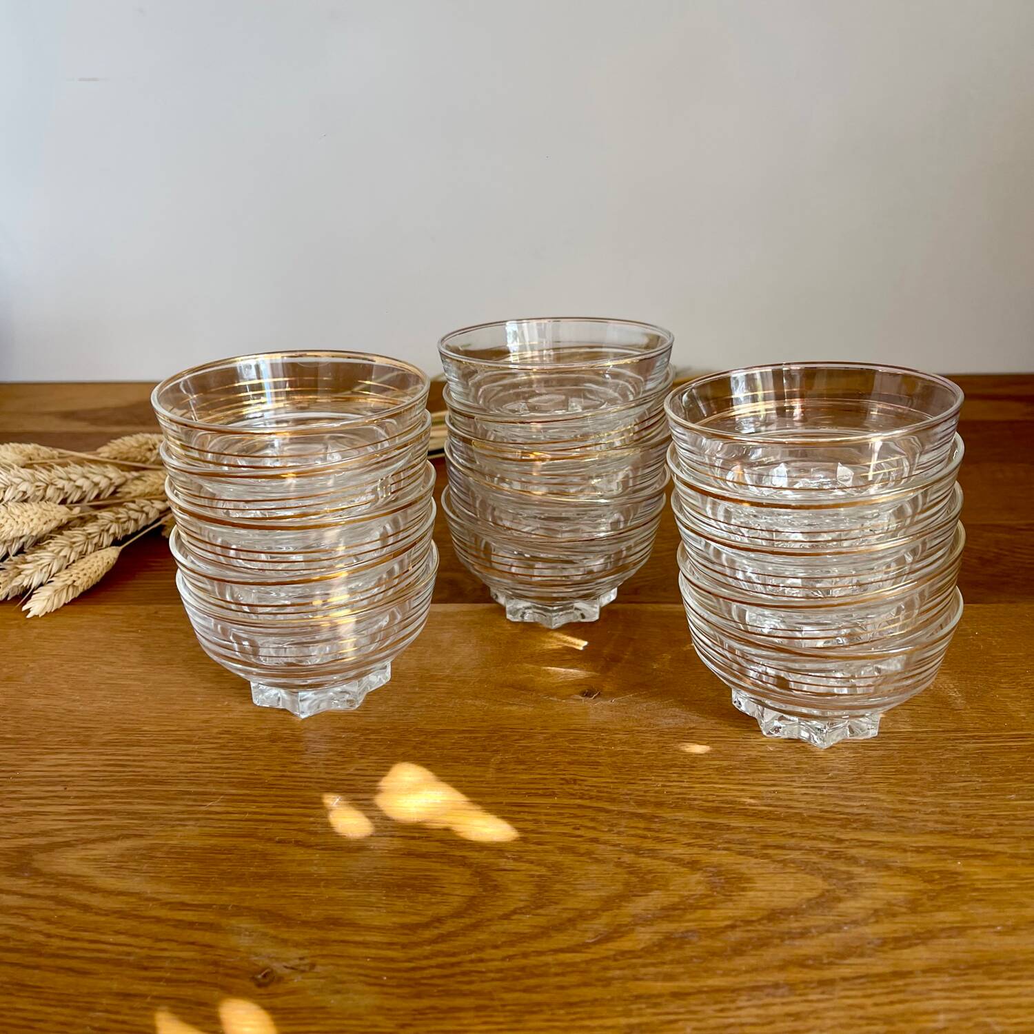 Set of 15 champagne glasses from Verrerie de la Chapelle St Mesmin