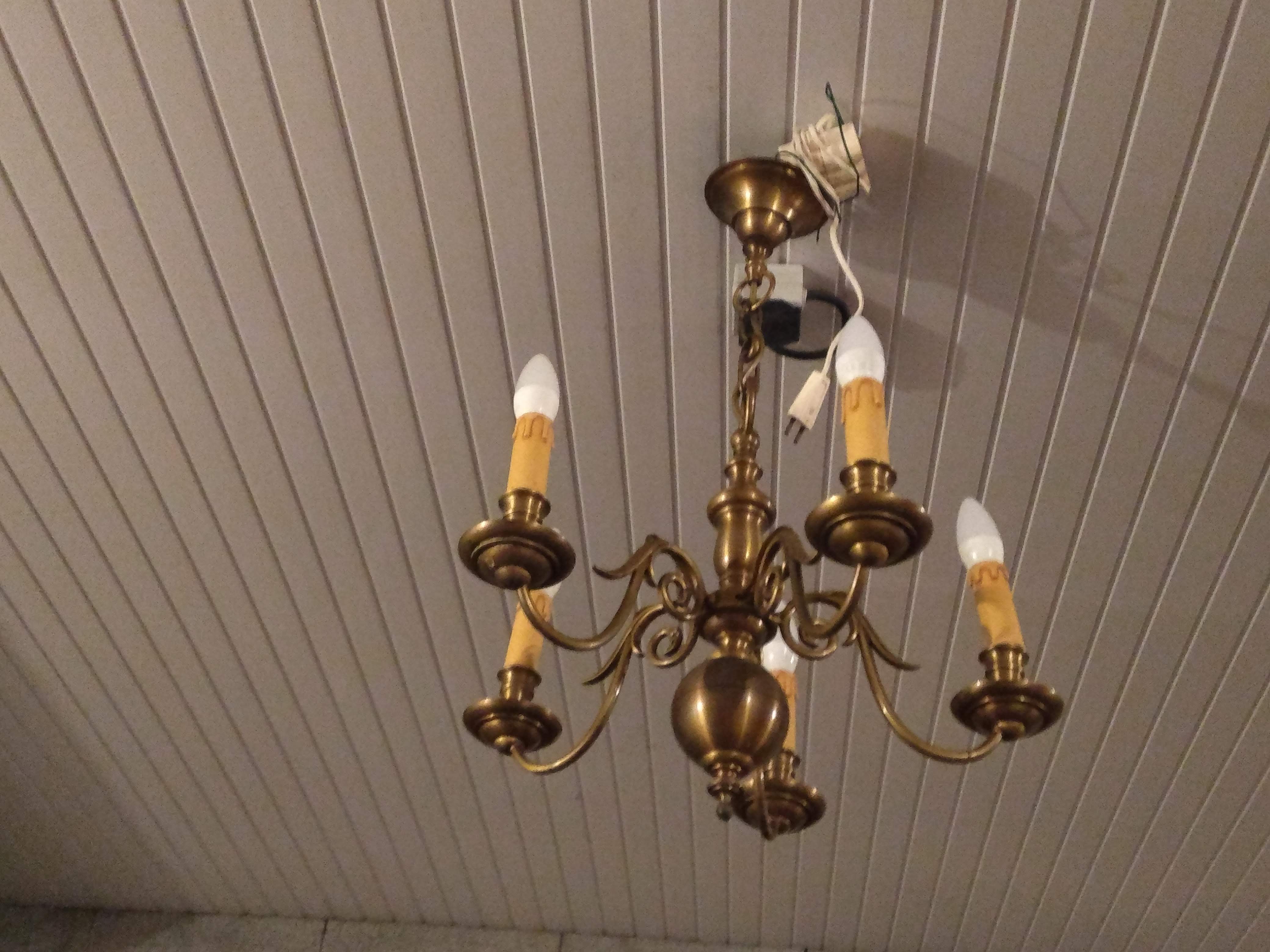 5-pointed gilded bronze chandelier