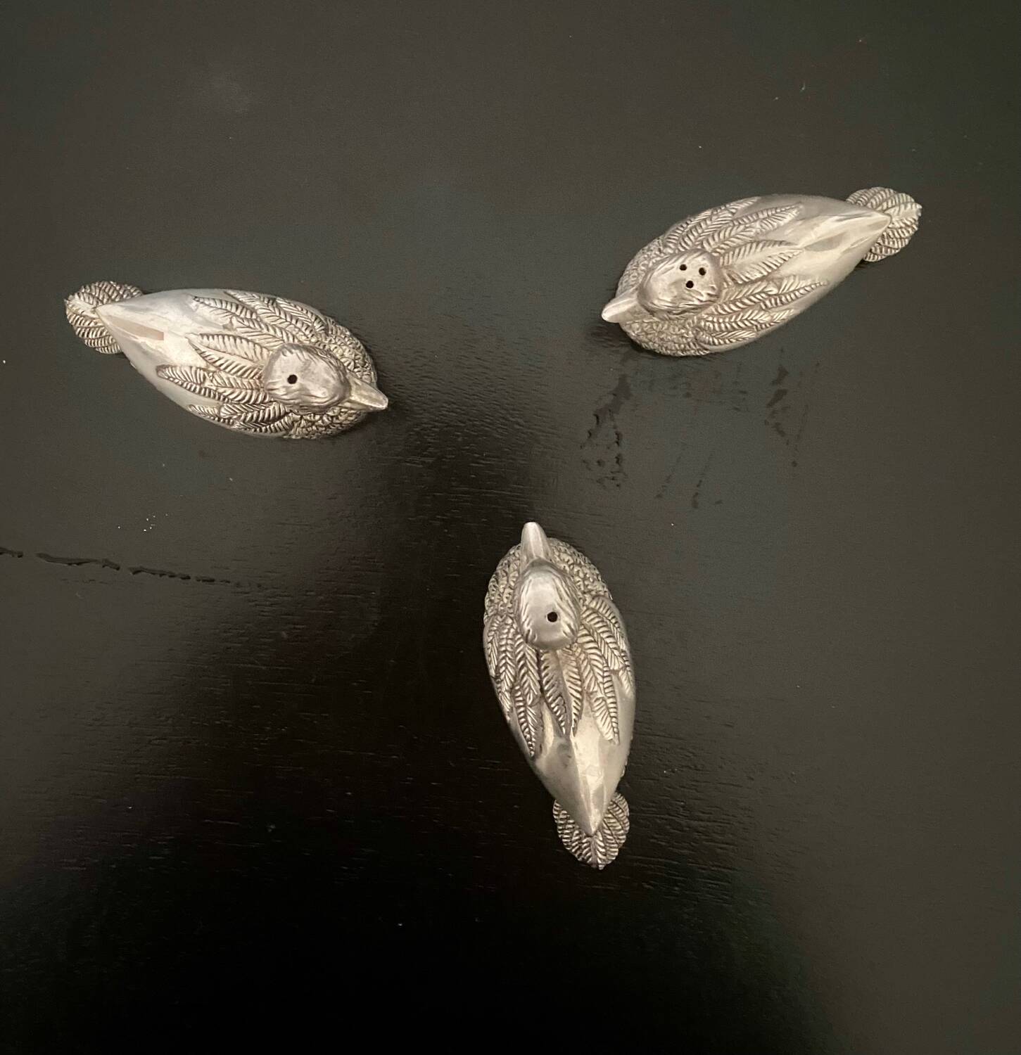 2 pepper shakers, 1 Silea salt shaker, duck shape