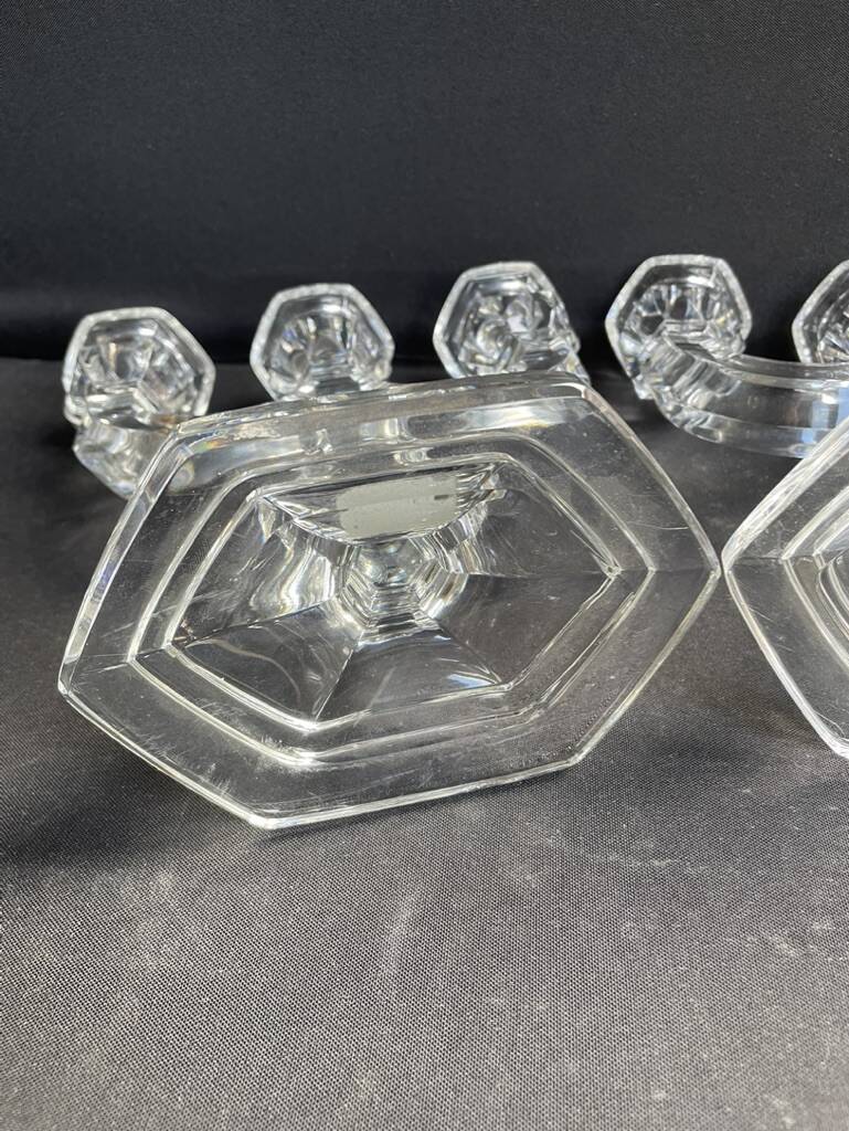 Pair of crystal candlesticks – Bernard Schott – Hellert (Moselle)