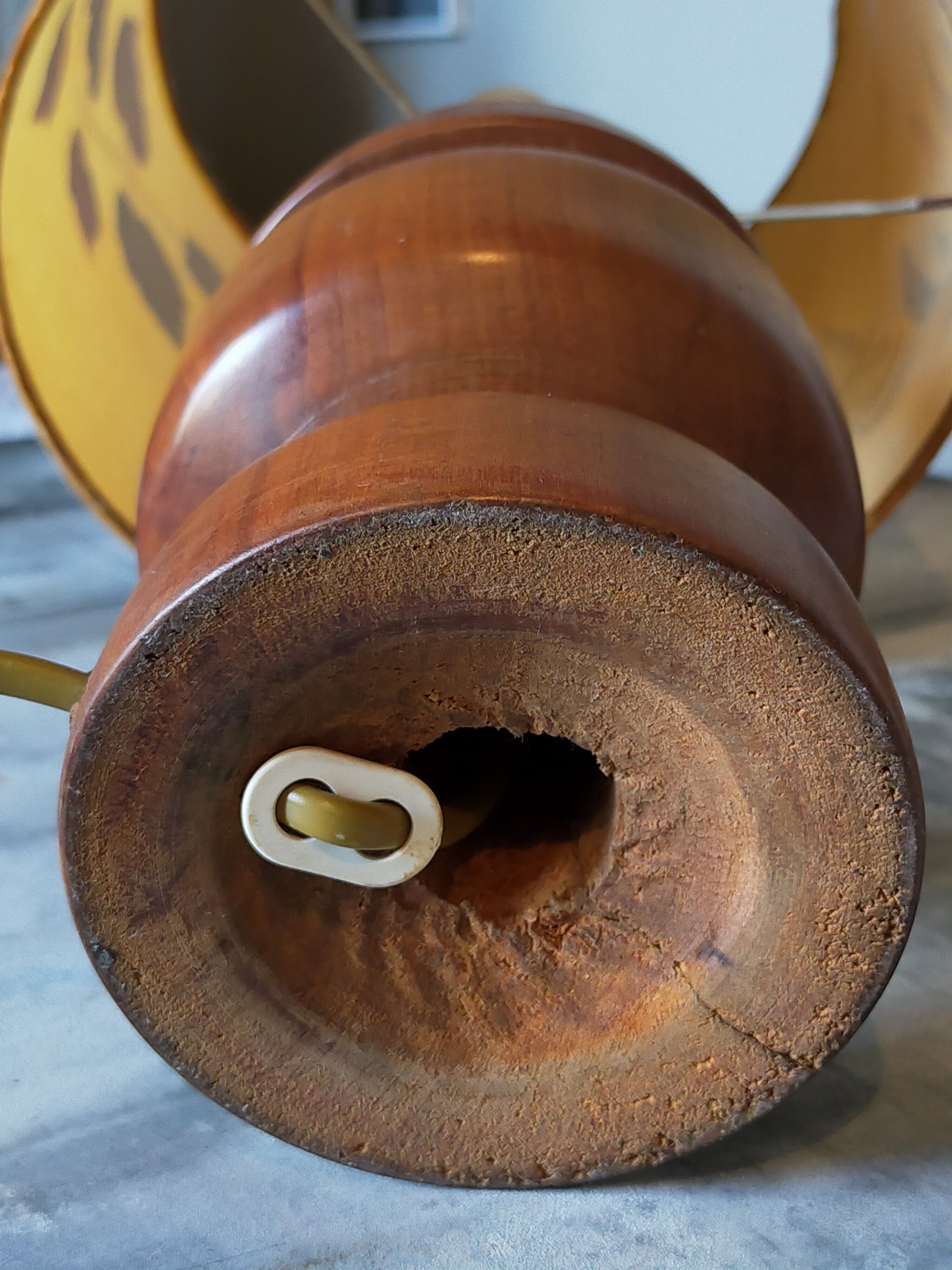 Vintage solid wood lamp and herbarium lampshade