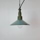 Industrial Petrol Enamel Military Pendant Lamp with Cast Aluminium Top