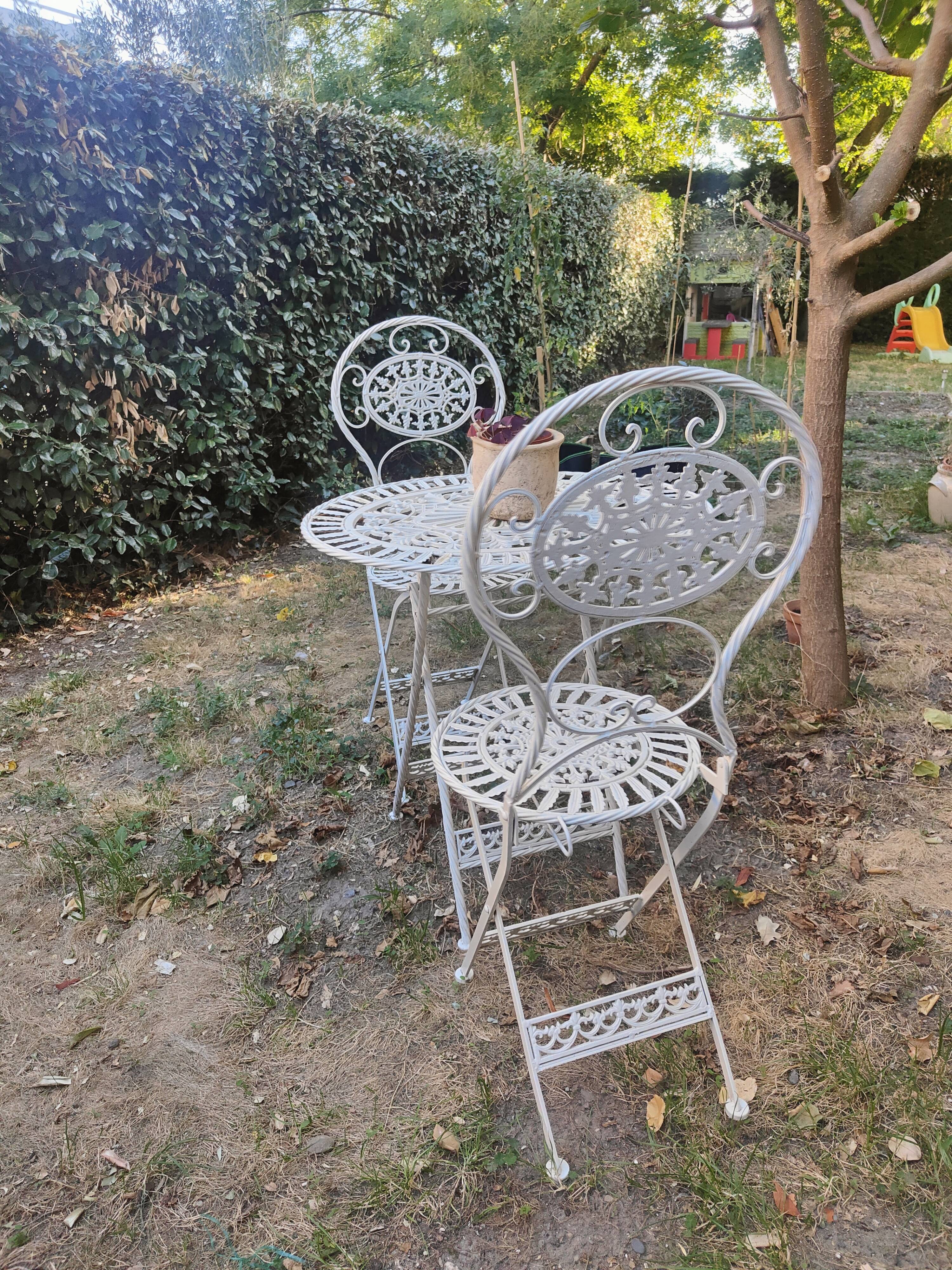 Wrought iron garden furniture