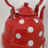 Enamelled polka dot teapot