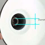 Industrial suspension in green enamelled sheet metal 40cm size L 1960