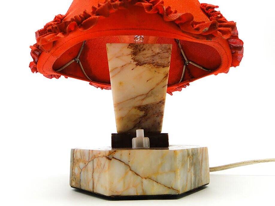 Art Deco stone table lamp, Czechoslovakia, 1930s