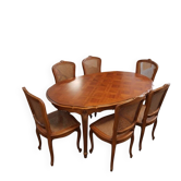 Louis XV extendable table + 6 chairs