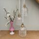 Vintage glass triple globe waterfall pendant light