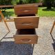 50s feet compass desk in blond beech and formica 3 drawers