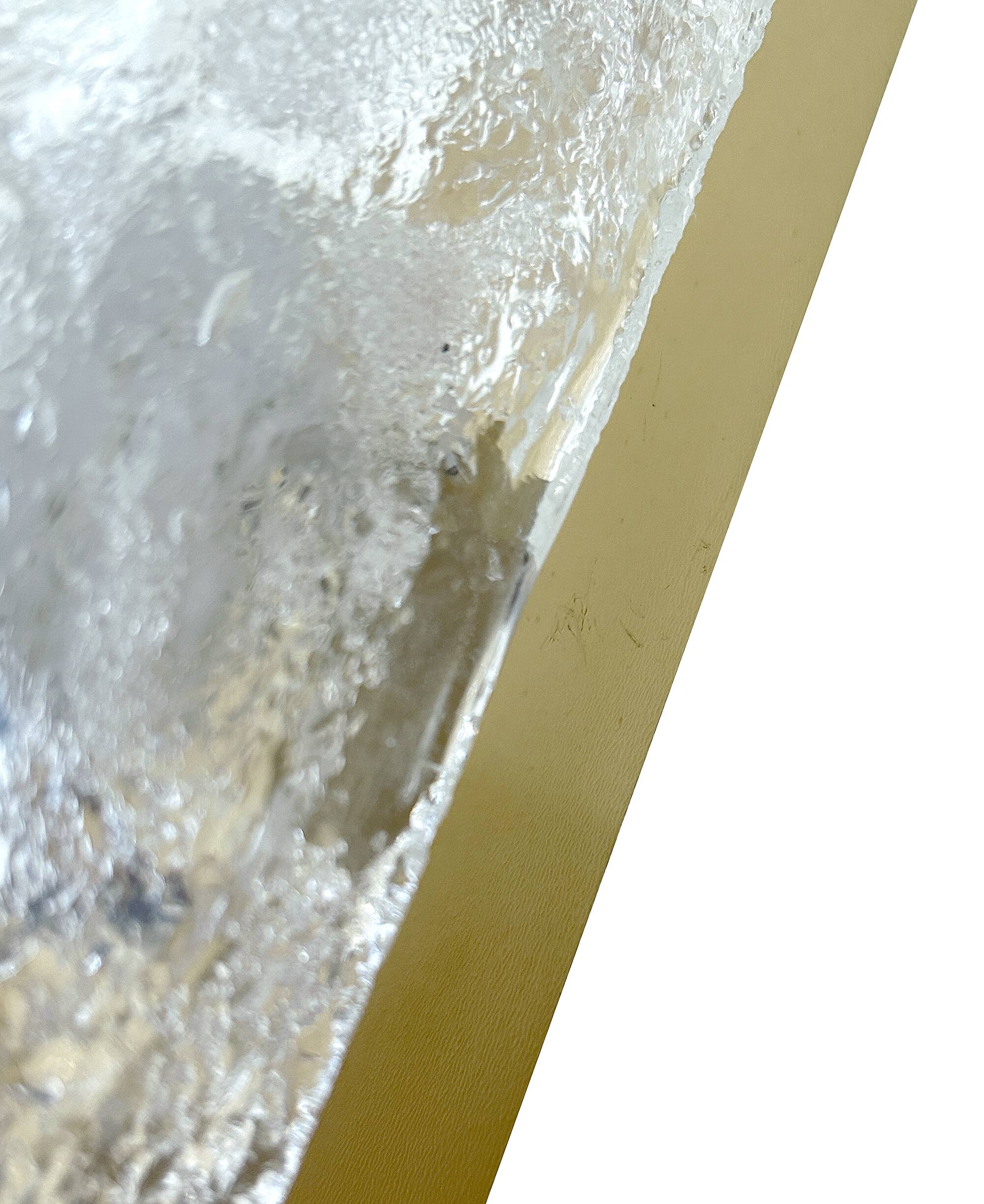 Large Vintage Murano Glass Brass Wall Lamp
