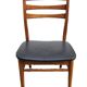 4 Scandinavian Design Chairs in Teak with Black Skai Upholstery 1960