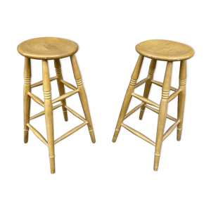 Paire de tabourets de bar bois
