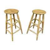 pair of wooden bar stools 1960