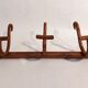 Curved wooden coat rack 3 walnut hooks Jacob & joseph Kohn 1900/1920.