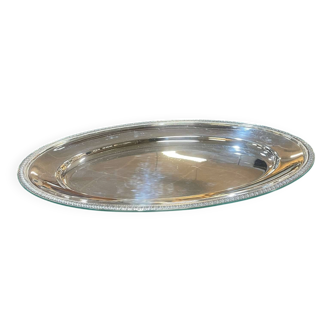 Oval silver-plated metal tray Christofle Malmaison model