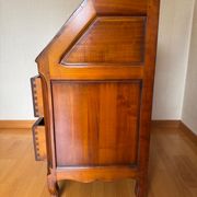Secretary with drop-down front, signed Jean Laick, master cabinetmaker, cherry wood.