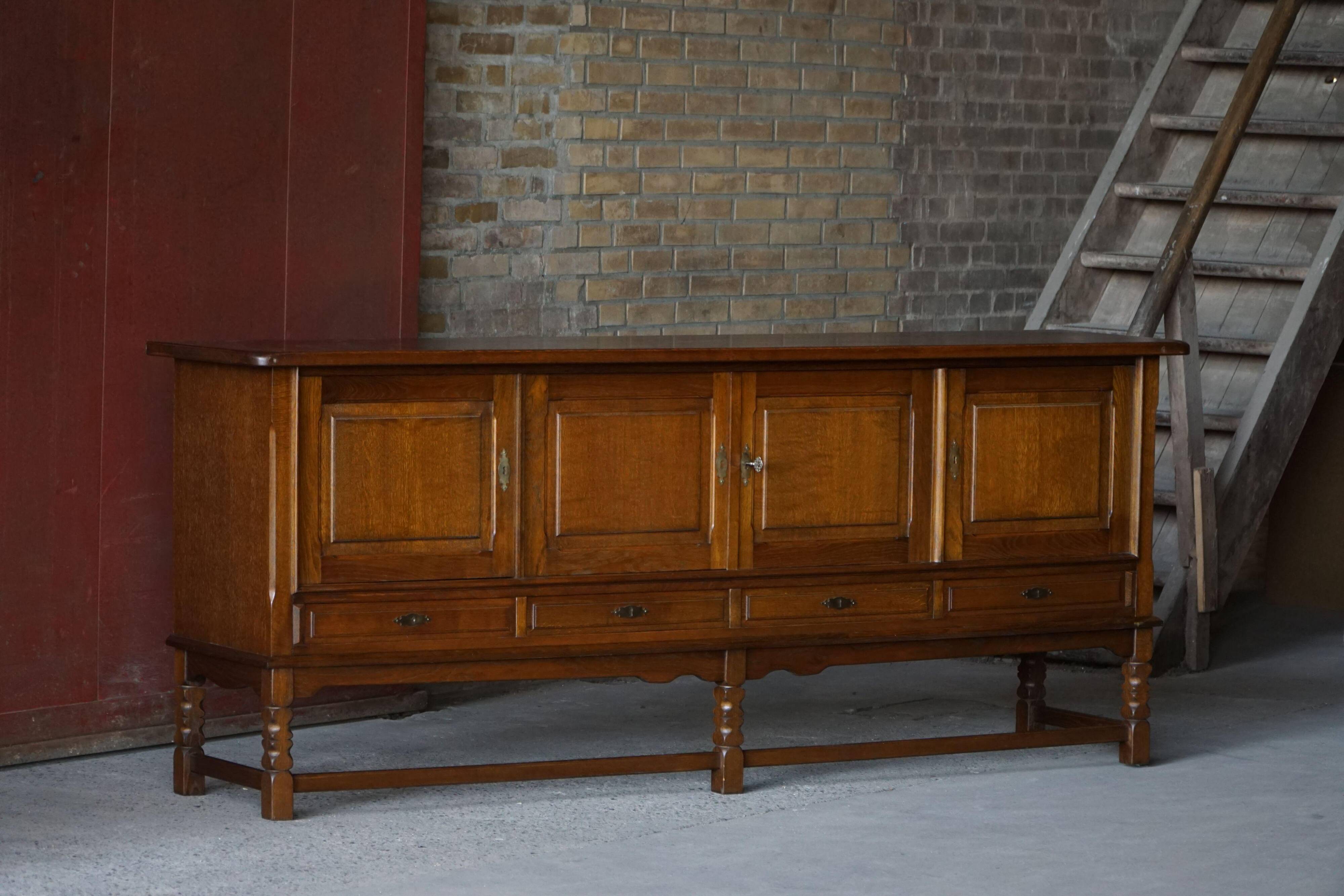 Danish enfilade from the mid-modern century in dark stained oak, 1960s.