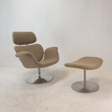 Fauteuil tulipe et pouf par Pierre Paulin pour Artifort, années 1980