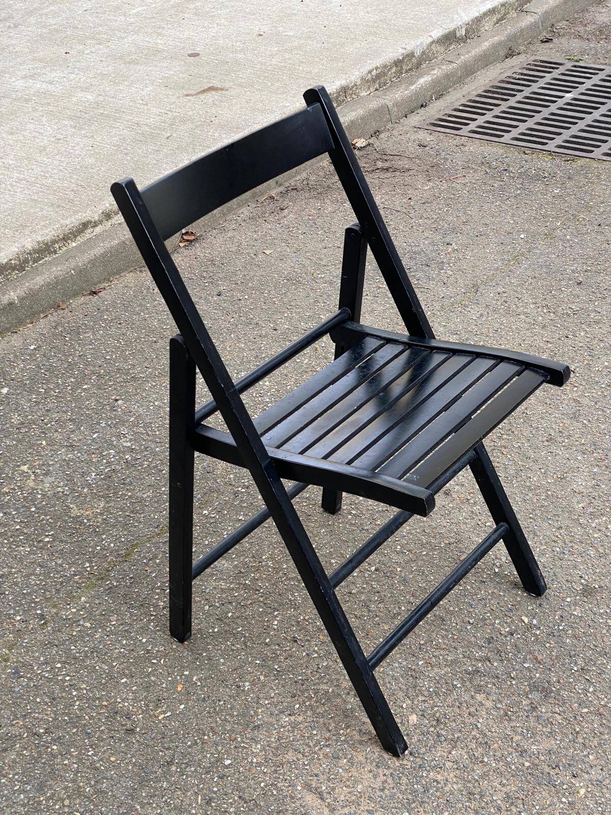 Scandinavian folding cane chair 1990