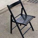 Scandinavian folding cane chair 1990