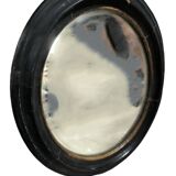 Antique oval wooden mirror