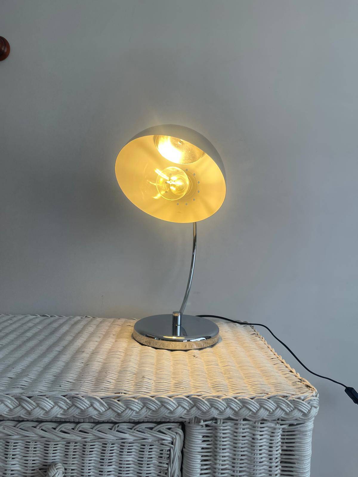 Vintage chrome desk lamp Space Age 1970s