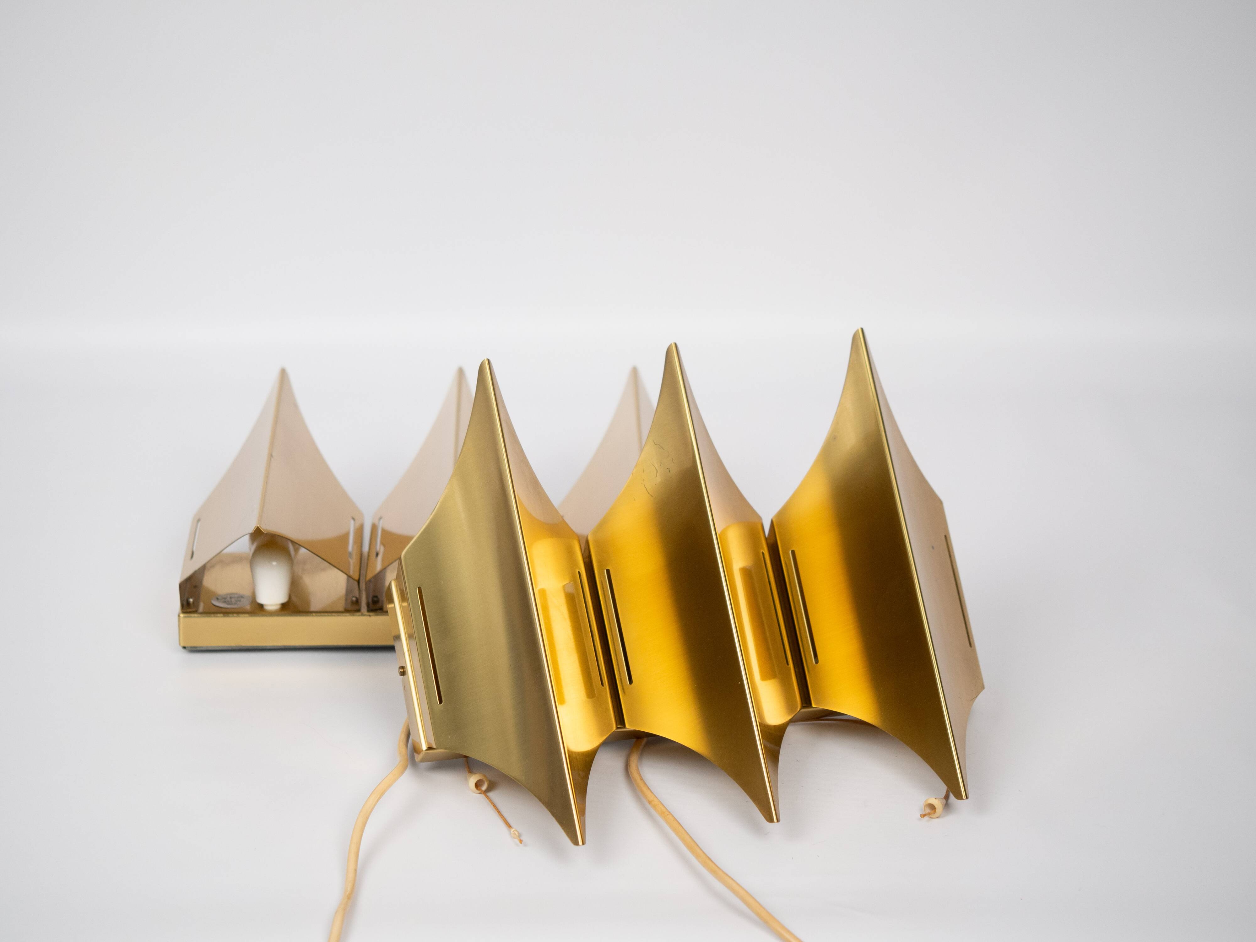 Paire de 2 appliques danoises Gothic 3 par Bent Karlby, Lyfa, années 1960