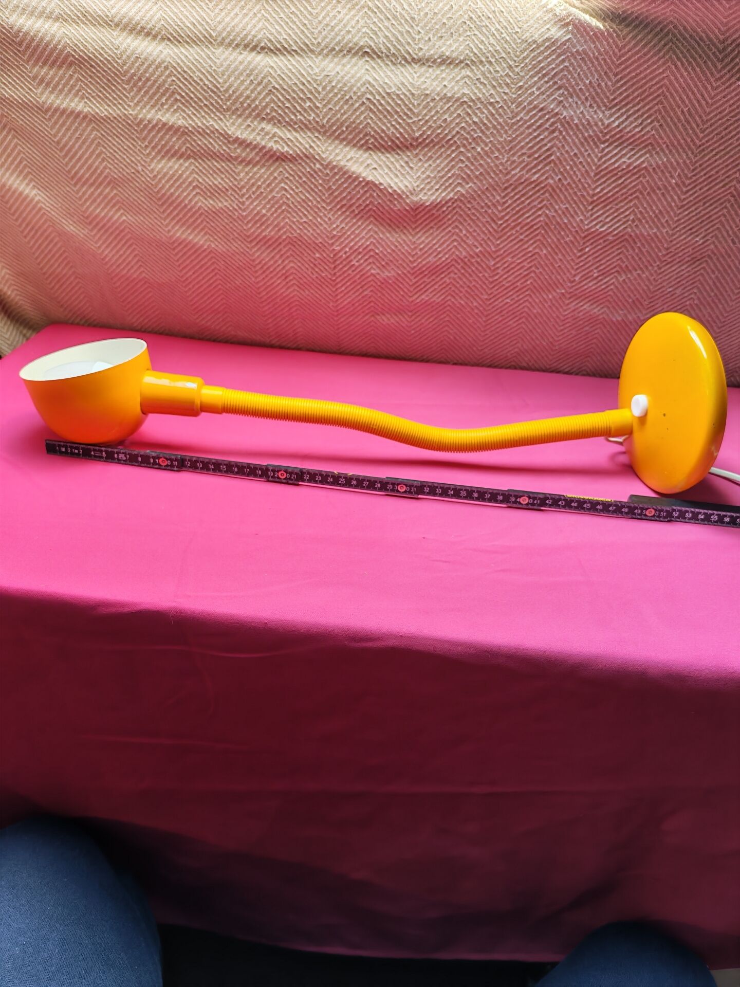 Vintage yellow desk lamp with flexible gooseneck - 1970s