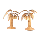 Lampe cocotier en rotin