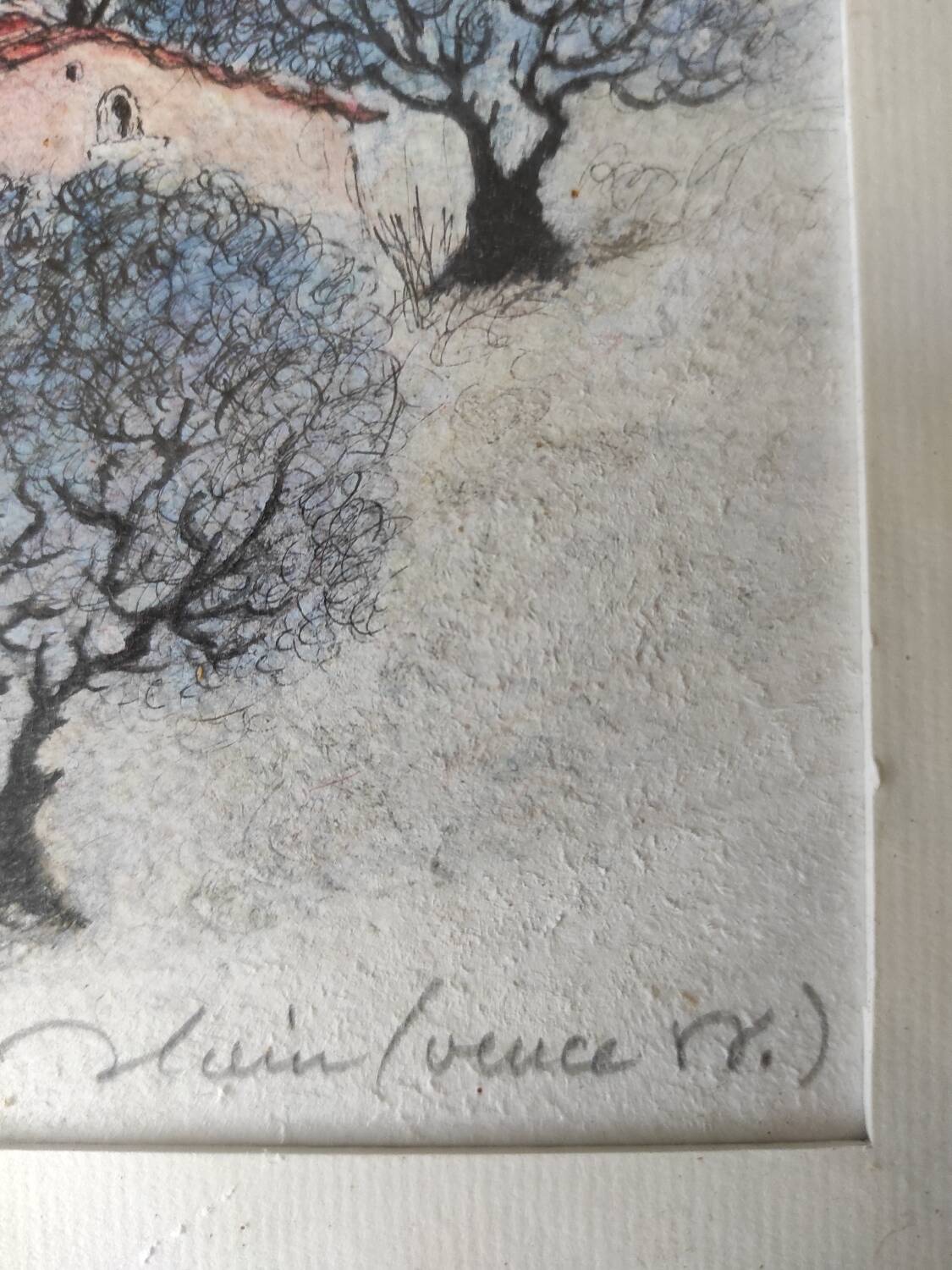Watercolor landscape of Provence