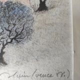 Watercolor landscape of Provence