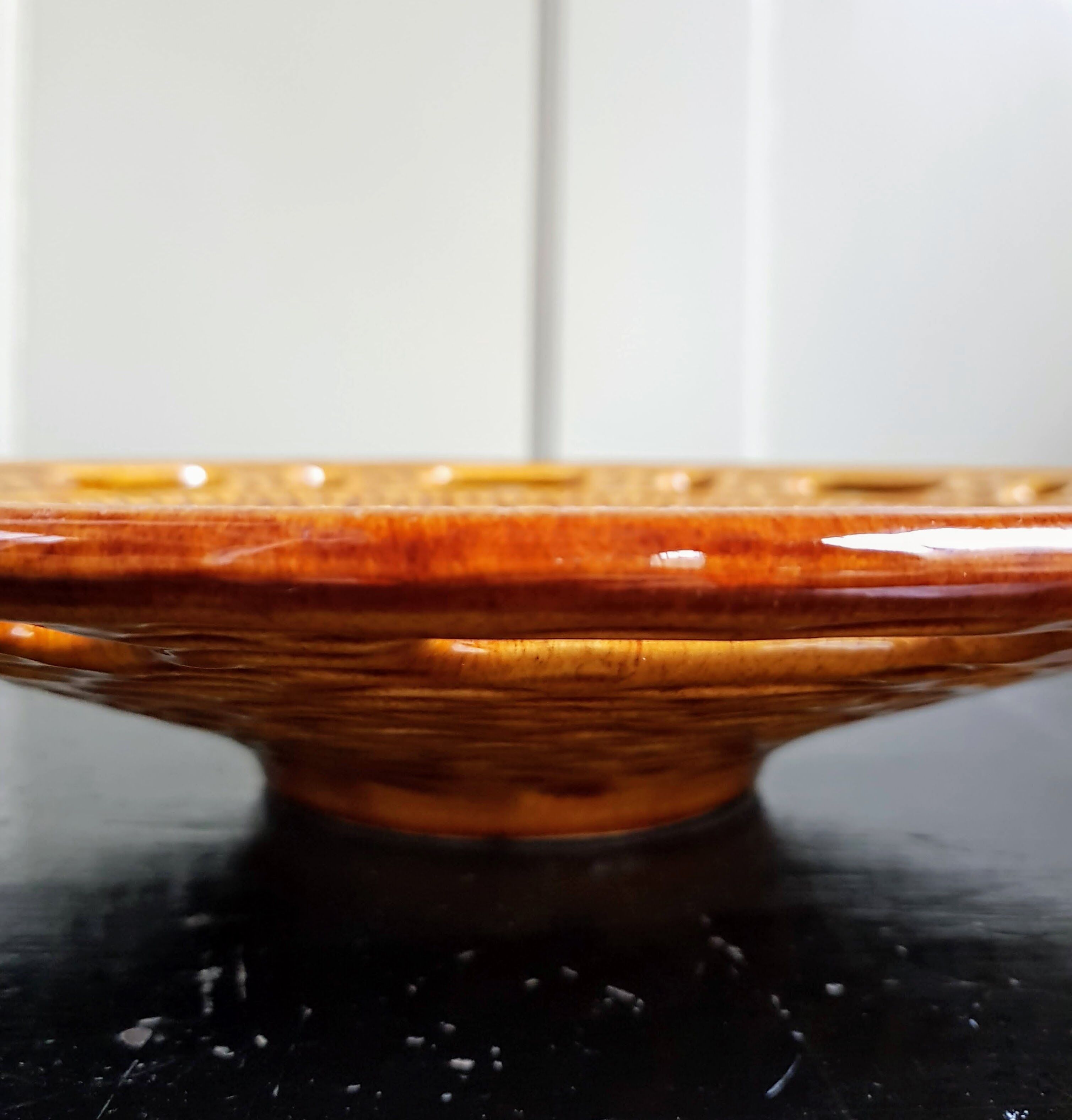 Large Mid-Century Modern French Ceramic Sunflower Plate - 1950s-1960s - Grottes de Dieulefit